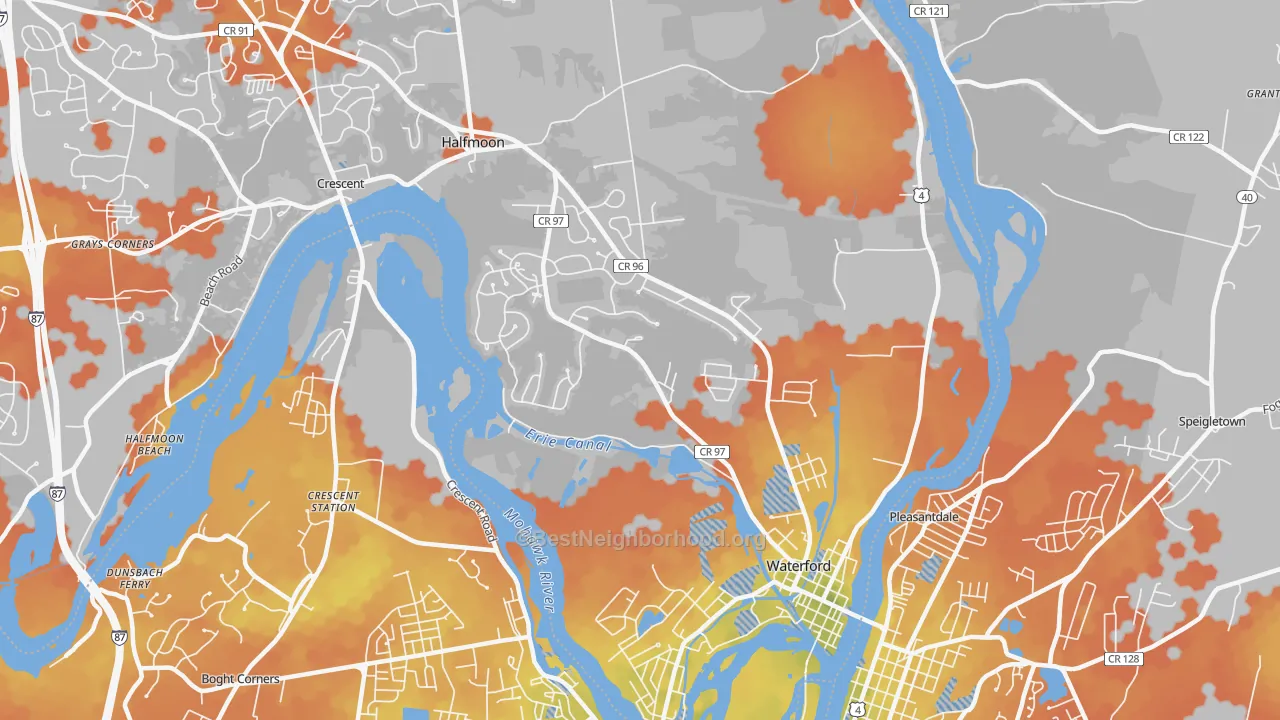 Bike Grade map of 12188, NY