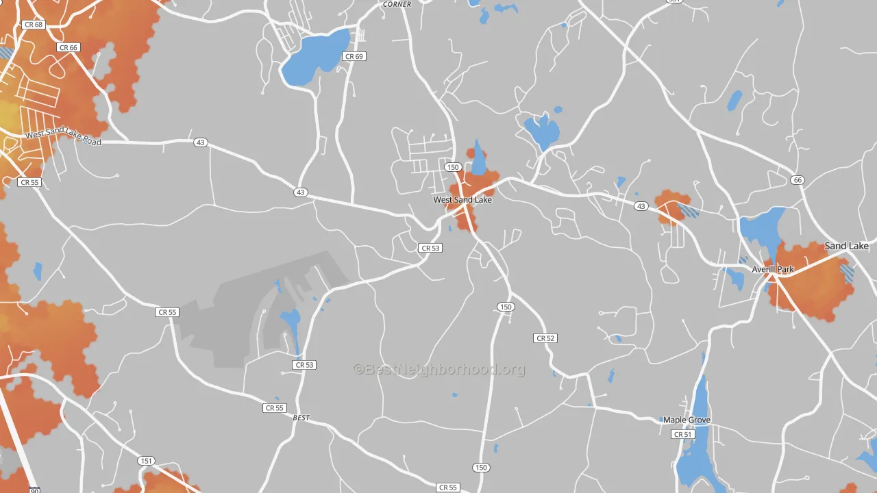 Bike Grade map of 12196, NY