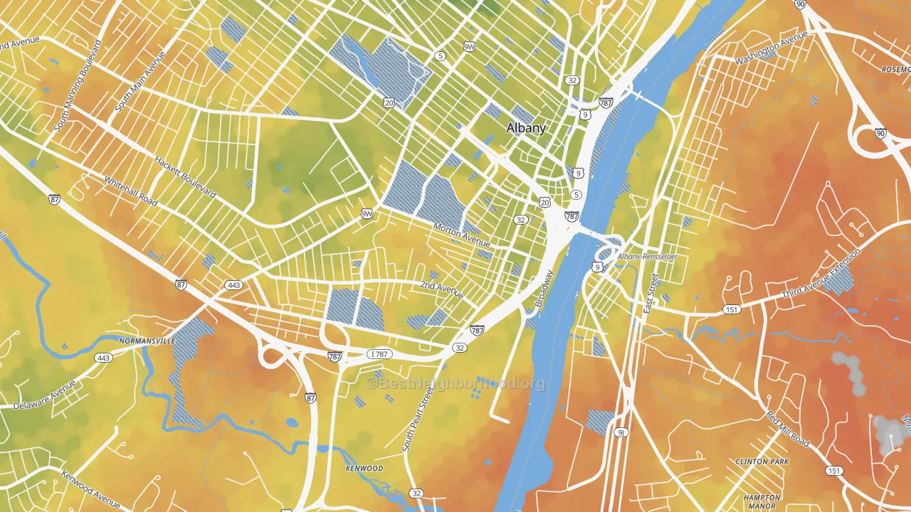 Bike Grade map of 12202, NY