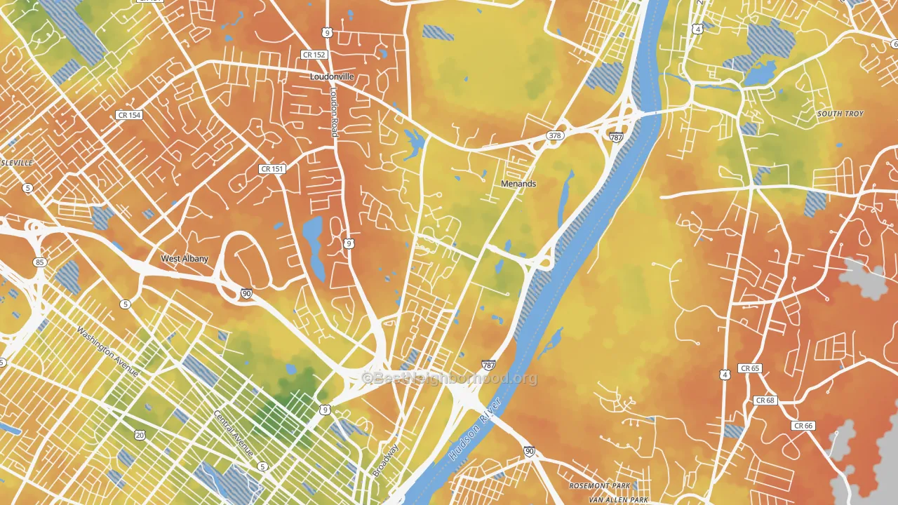 Bike Grade map of 12204, NY