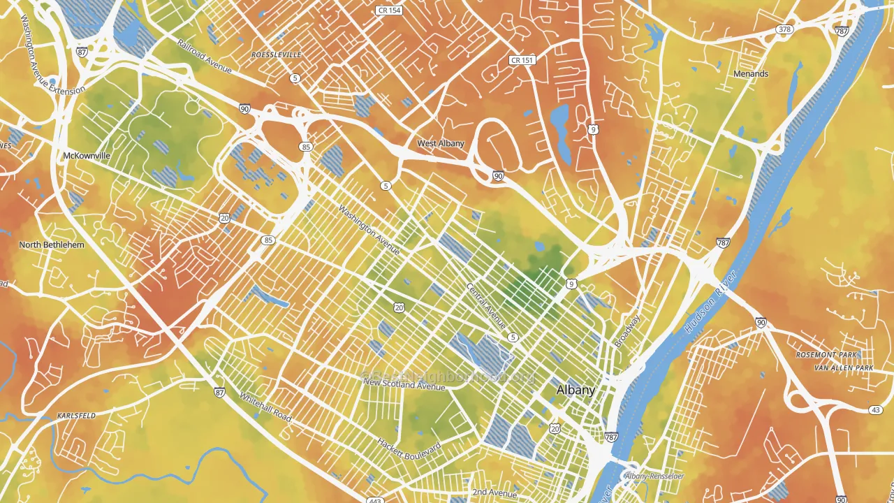Bike Grade map of 12206, NY