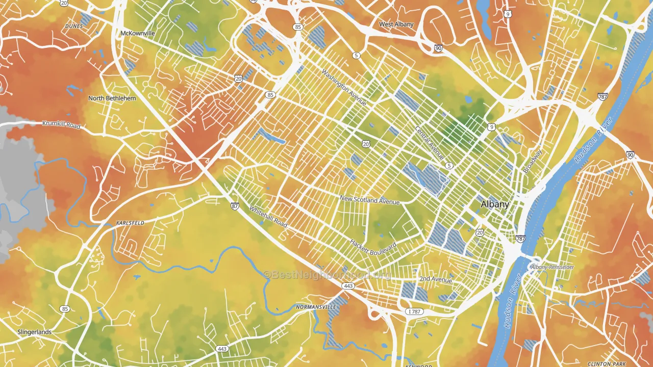 Bike Grade map of 12208, NY