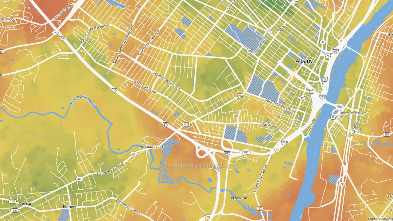 Bike Grade map of 12209, NY