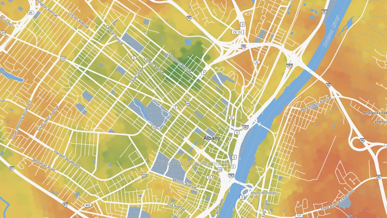Bike Grade map of 12210, NY