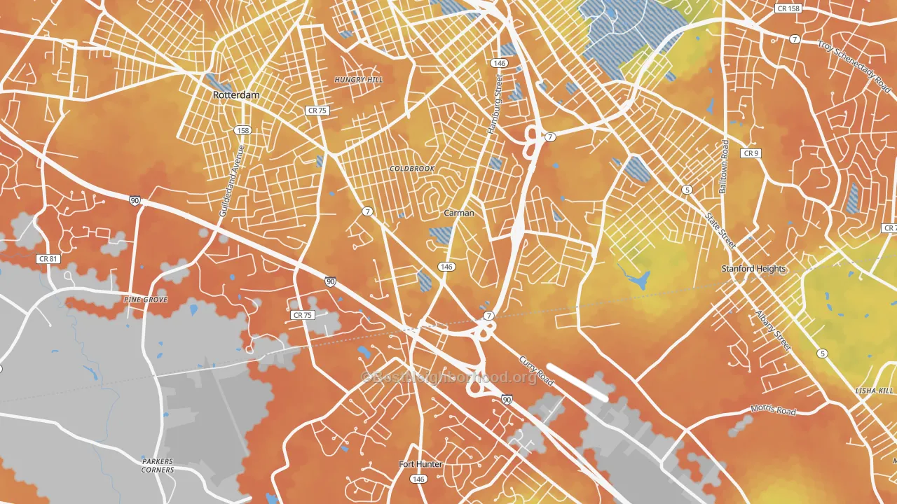 Bike Grade map of 12303, NY
