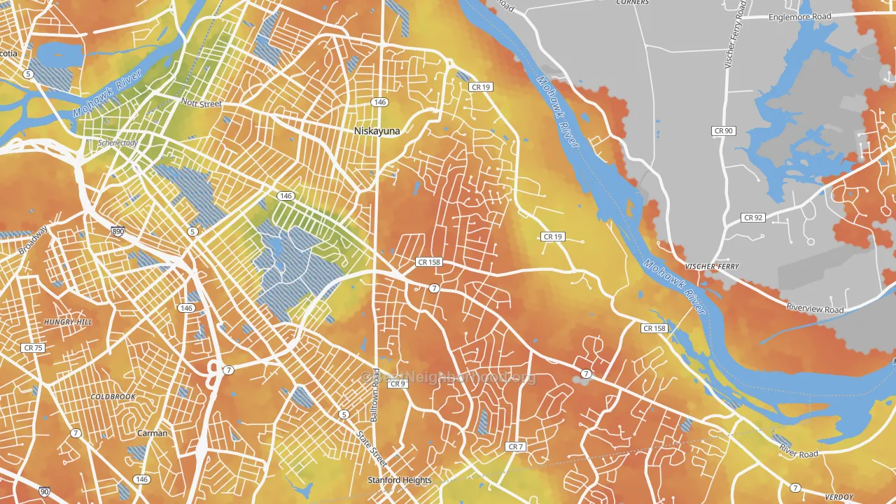 Bike Grade map of 12309, NY