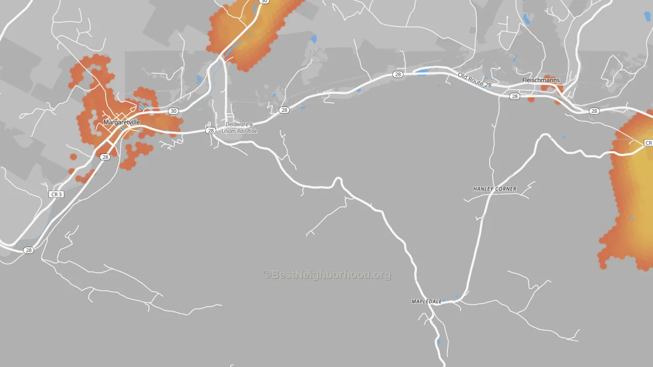 Bike Grade map of 12406, NY