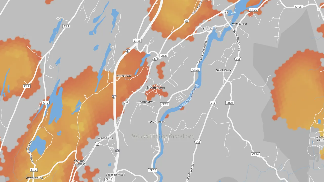 Bike Grade map of 12411, NY