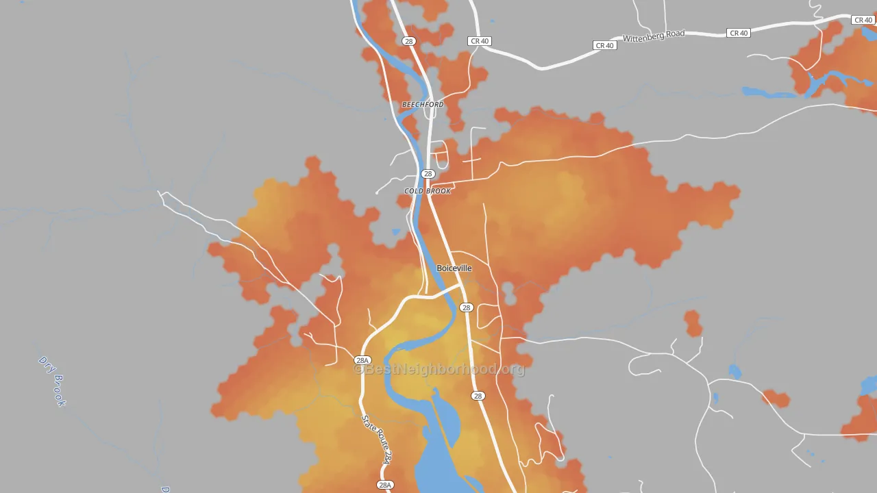 Bike Grade map of 12412, NY