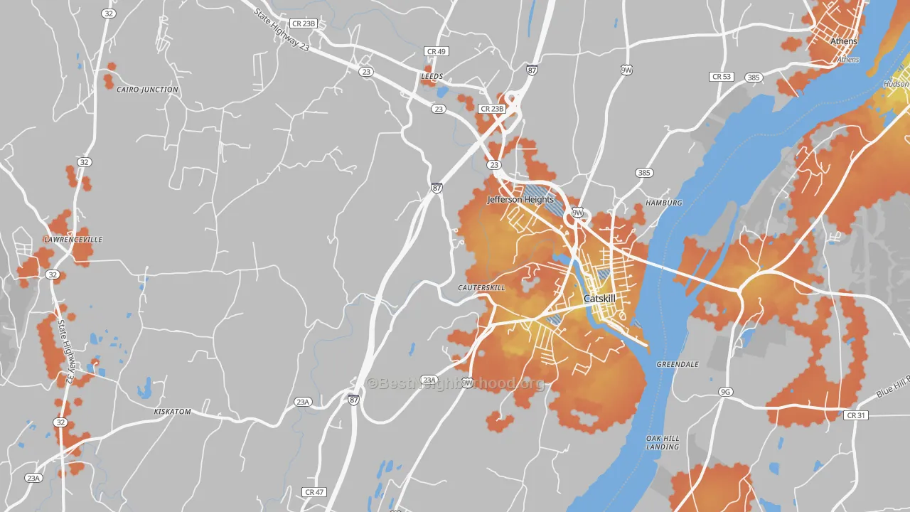 Bike Grade map of 12414, NY