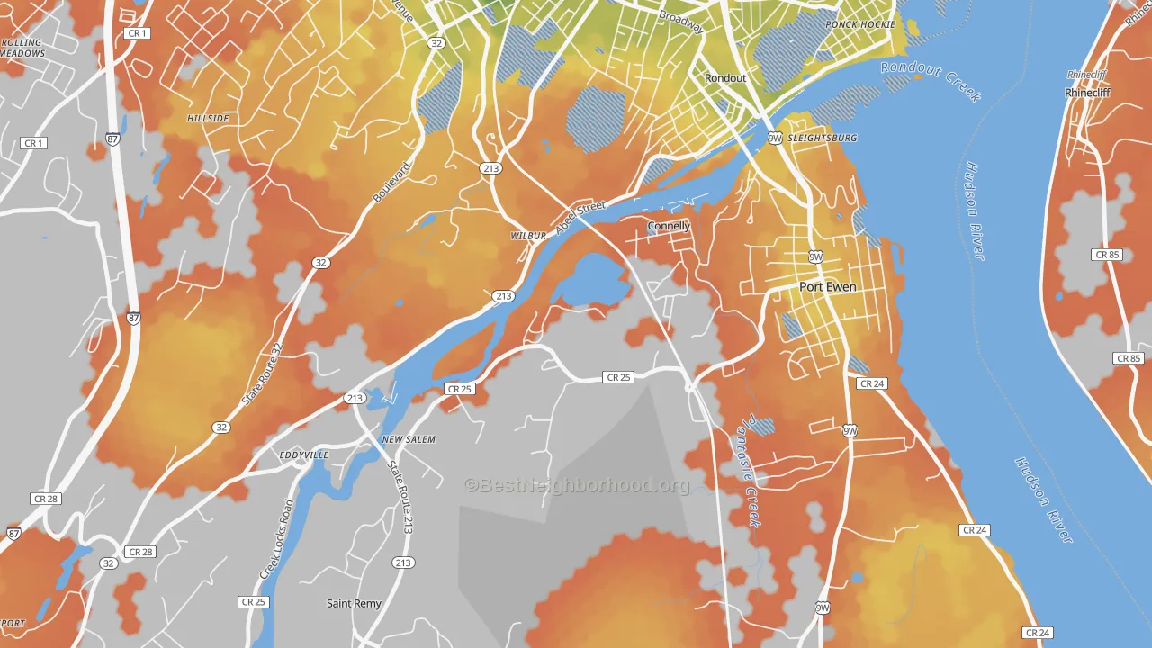 Bike Grade map of 12417, NY