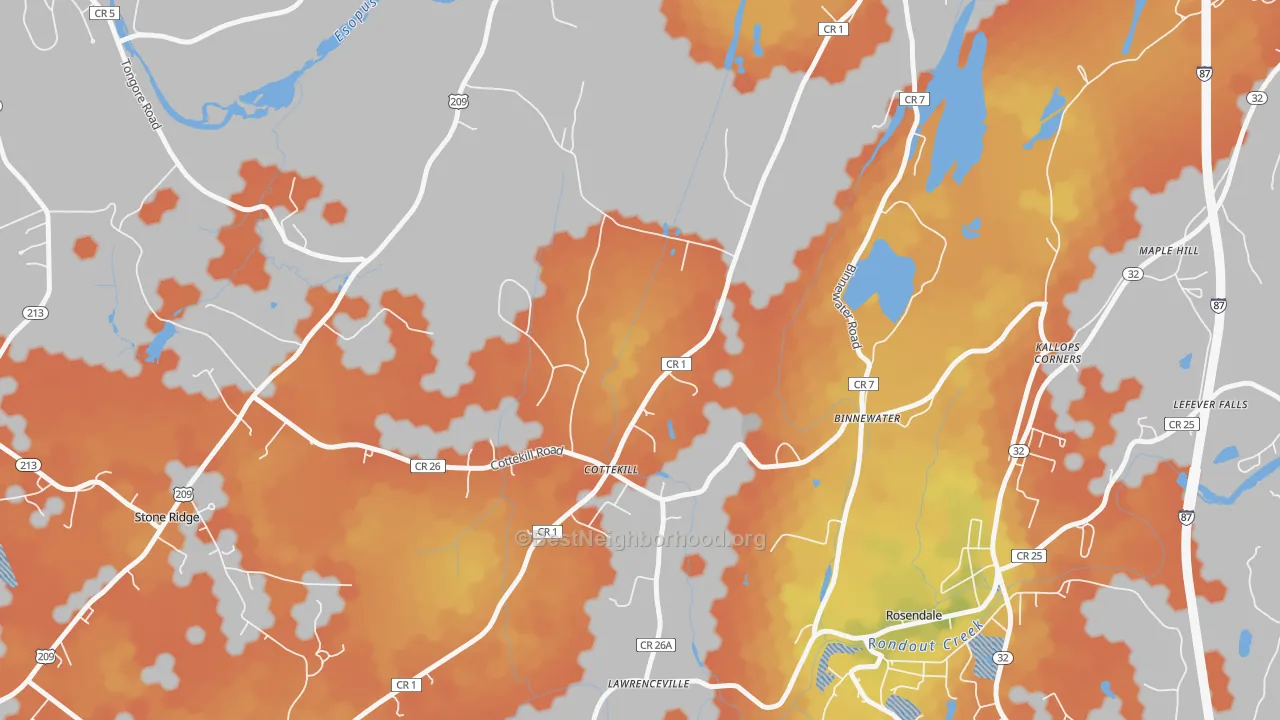 Bike Grade map of 12419, NY