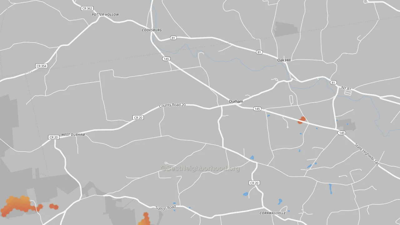Bike Grade map of 12422, NY
