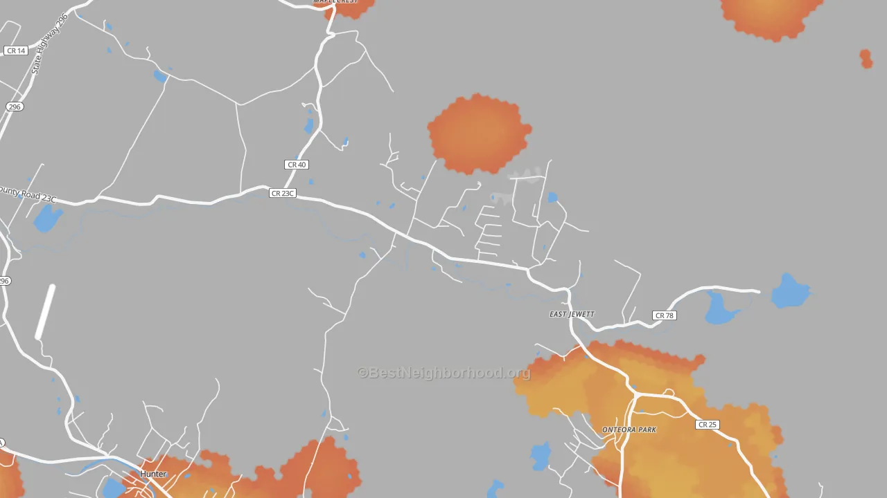 Bike Grade map of 12424, NY