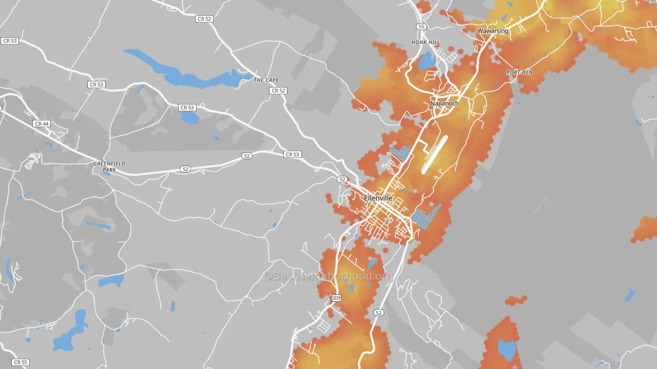 Bike Grade map of 12428, NY