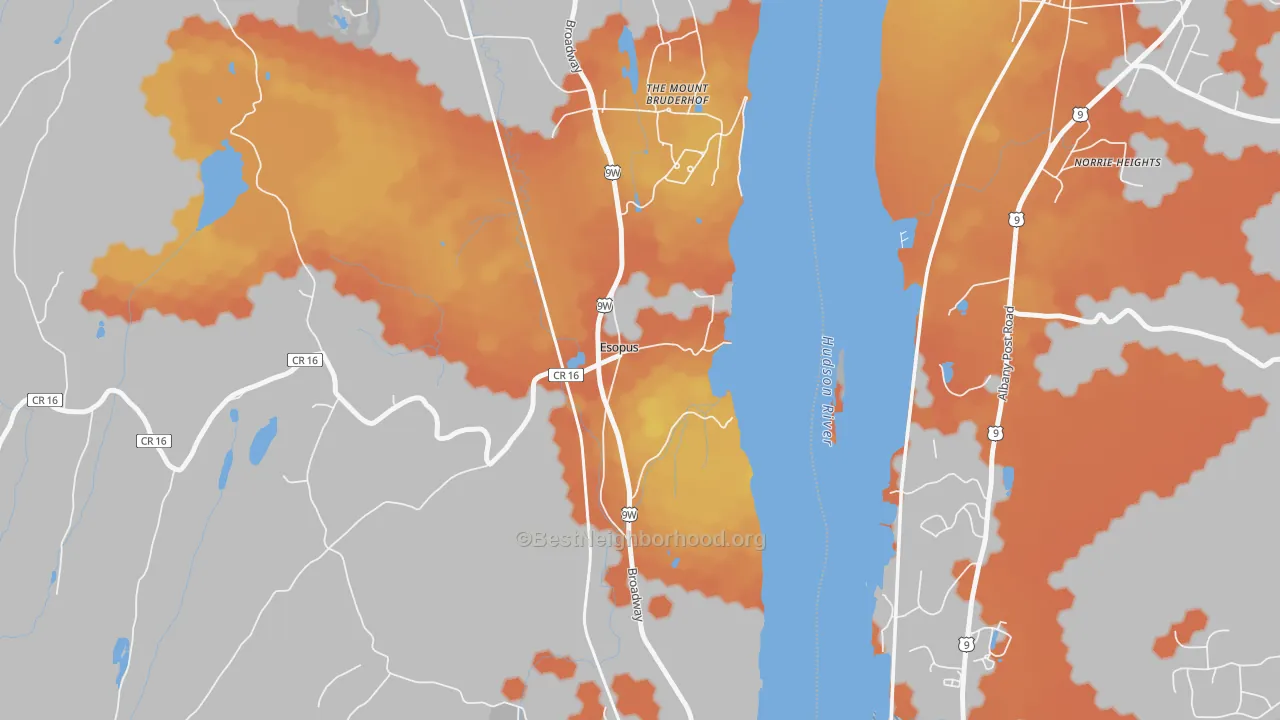 Bike Grade map of 12429, NY
