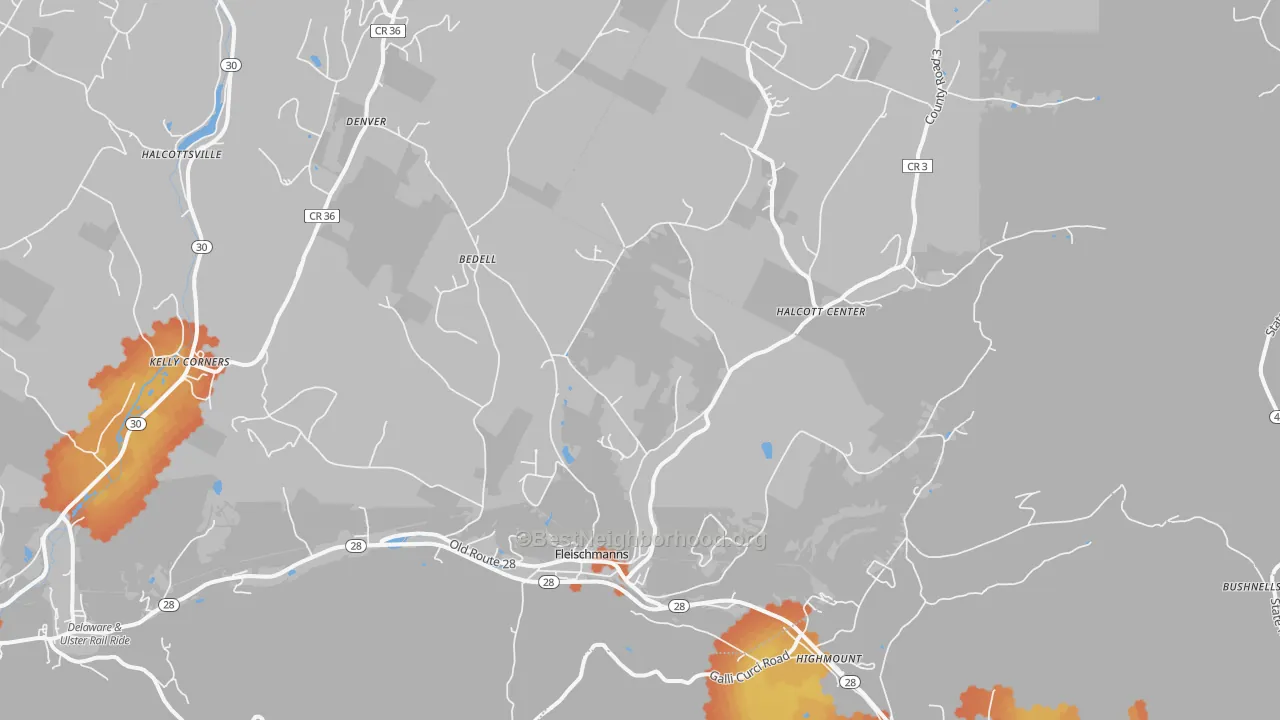 Bike Grade map of 12430, NY