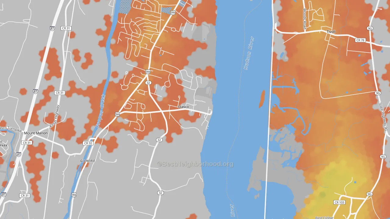 Bike Grade map of 12432, NY