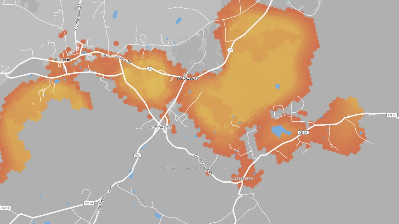 Bike Grade map of 12439, NY