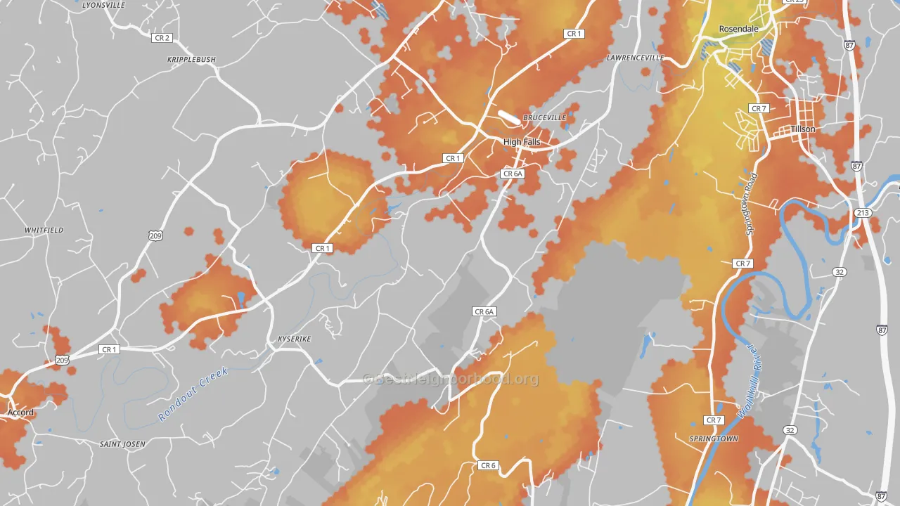 Bike Grade map of 12440, NY