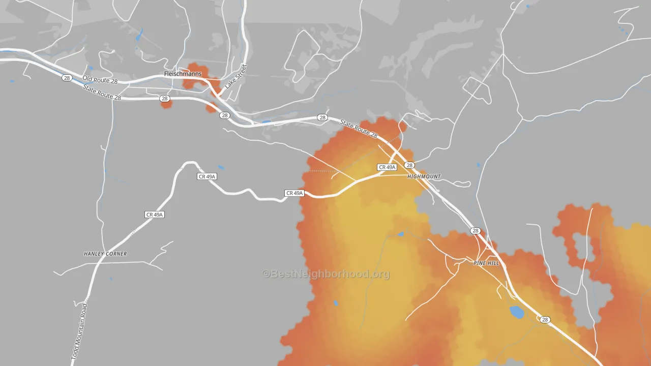 Bike Grade map of 12441, NY