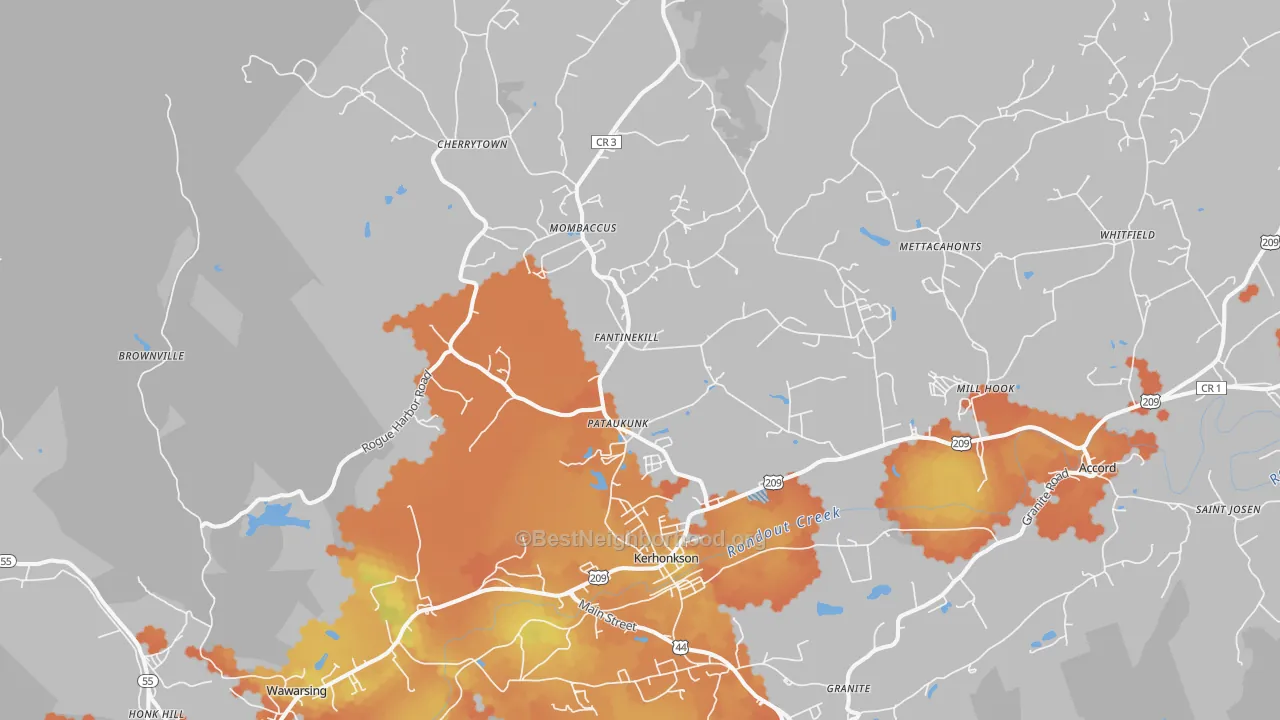 Bike Grade map of 12446, NY