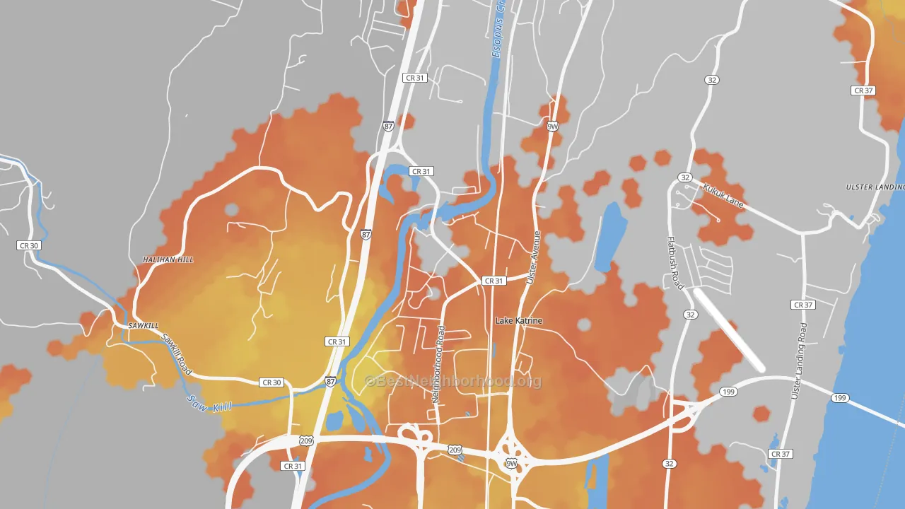 Bike Grade map of 12449, NY