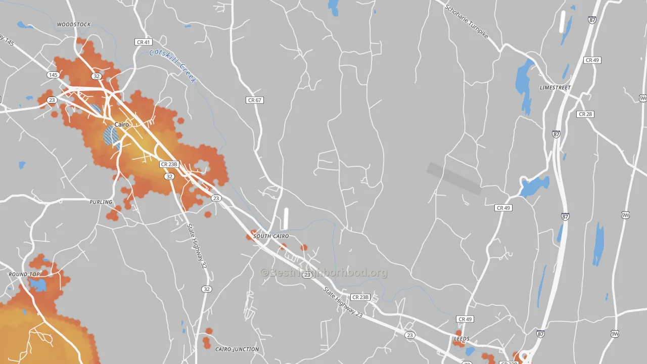 Bike Grade map of 12451, NY