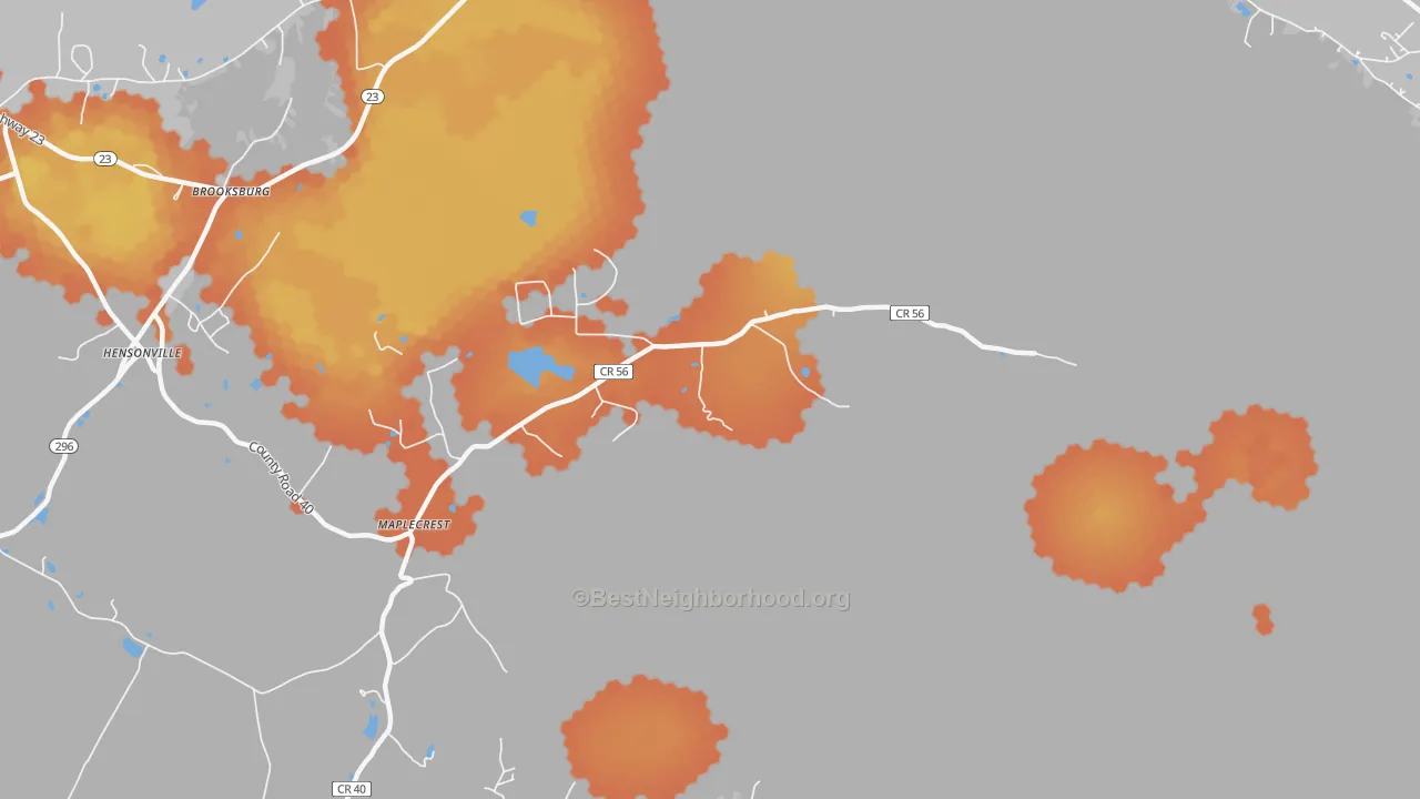 Bike Grade map of 12454, NY