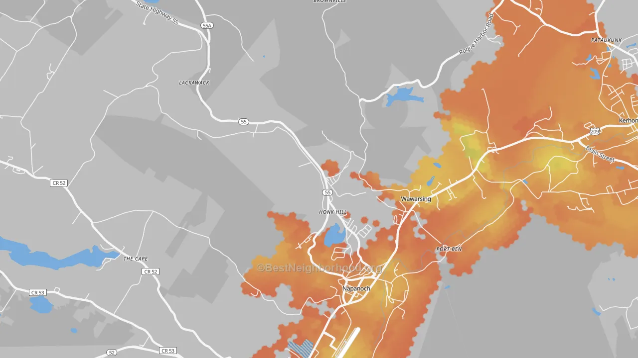 Bike Grade map of 12458, NY