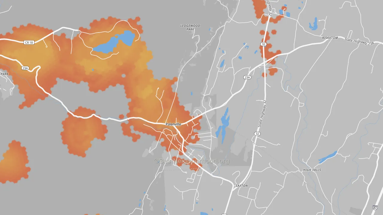 Bike Grade map of 12463, NY