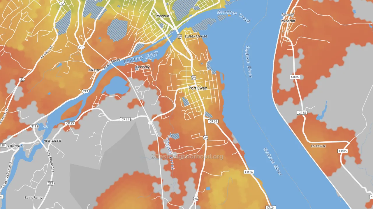 Bike Grade map of 12466, NY