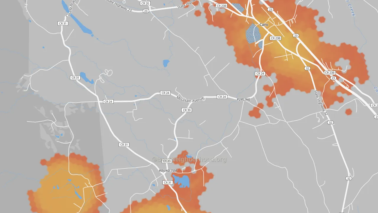 Bike Grade map of 12470, NY