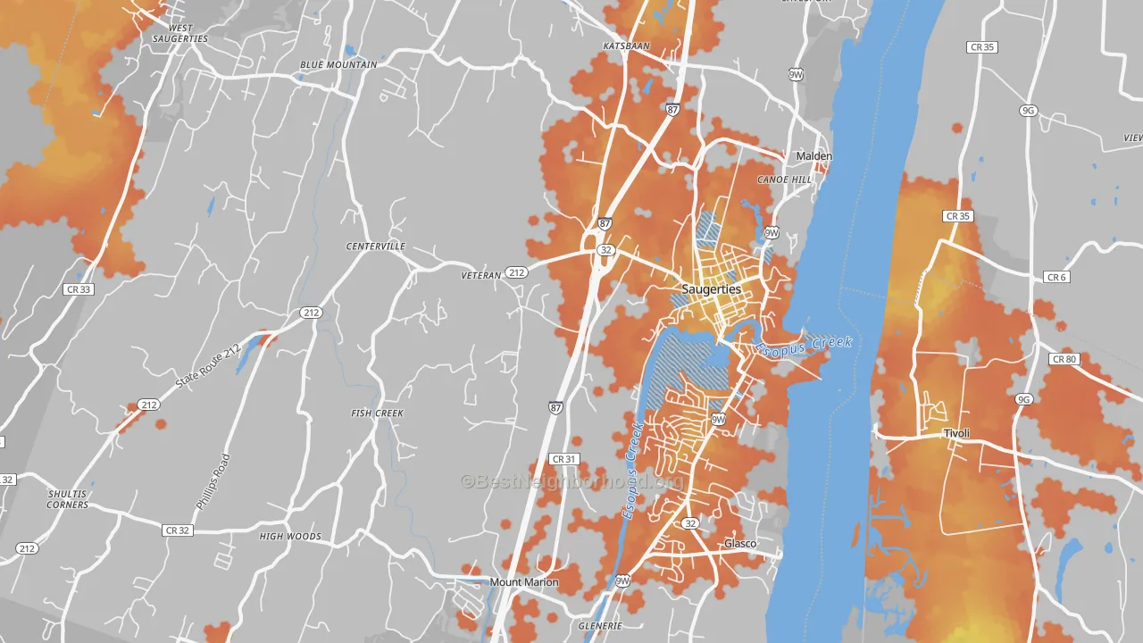 Bike Grade map of 12477, NY