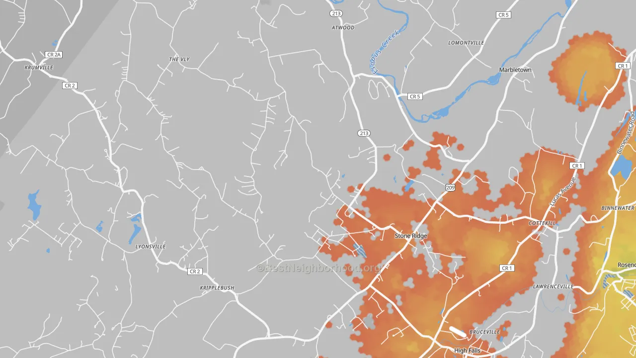 Bike Grade map of 12484, NY