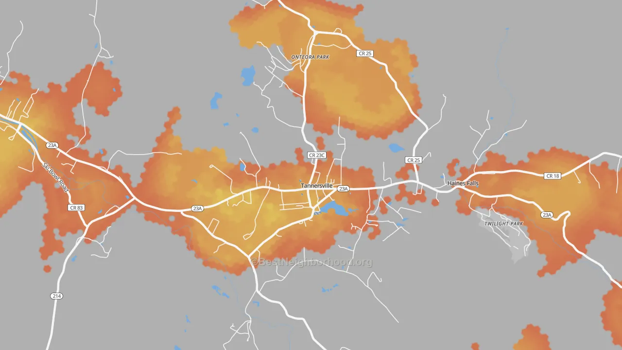 Bike Grade map of 12485, NY