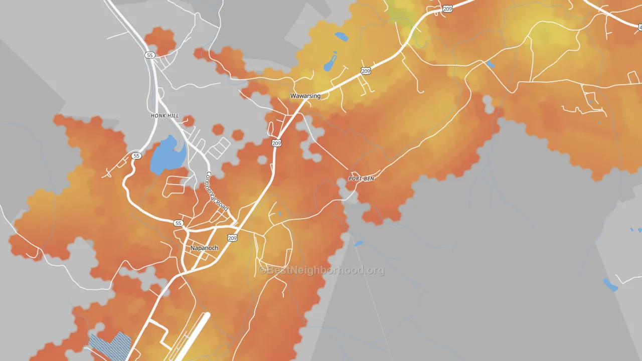 Bike Grade map of 12489, NY