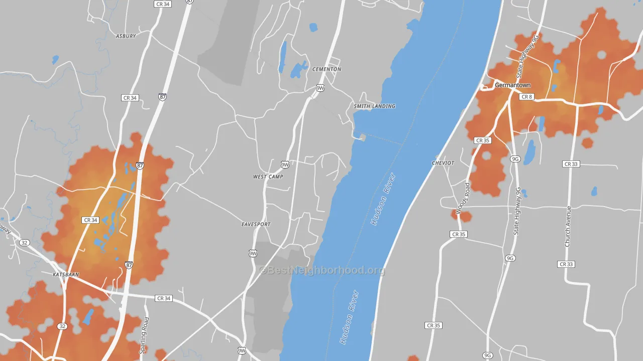 Bike Grade map of 12490, NY