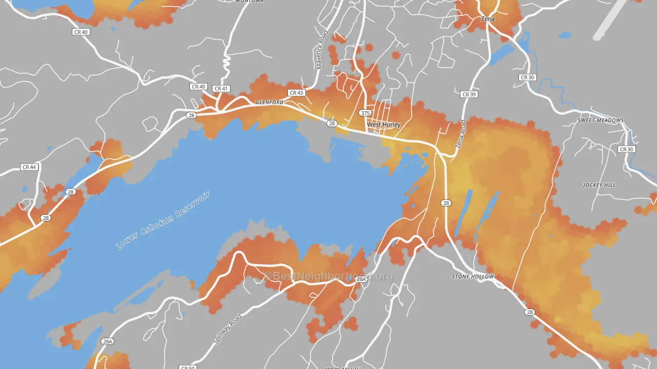 Bike Grade map of 12491, NY