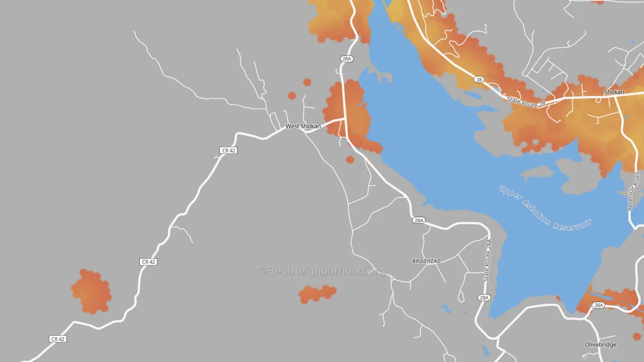 Bike Grade map of 12494, NY