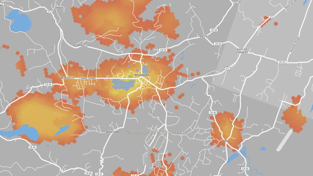 Bike Grade map of 12498, NY