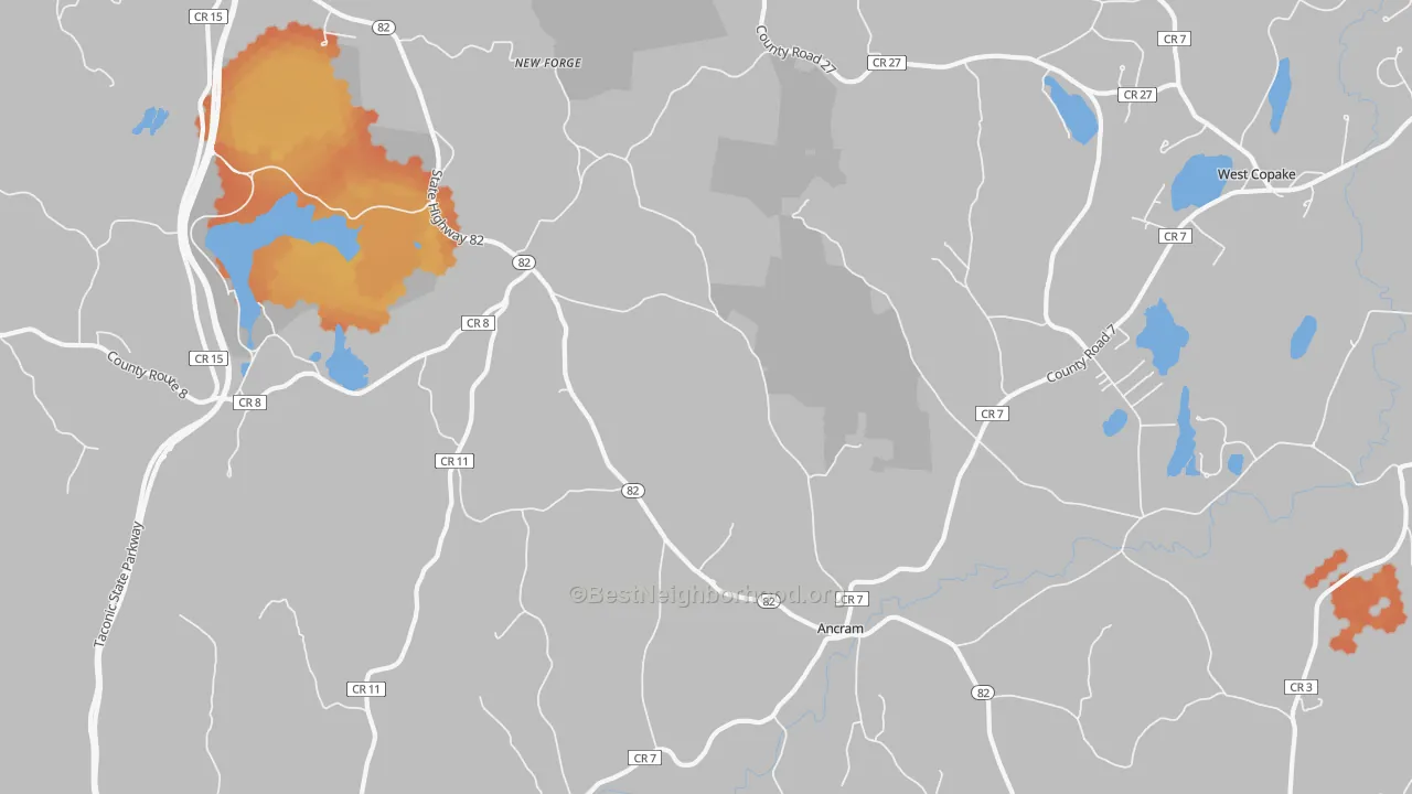 Bike Grade map of 12502, NY