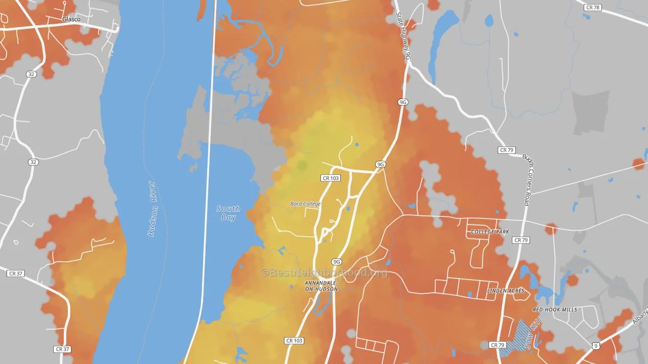 Bike Grade map of 12504, NY