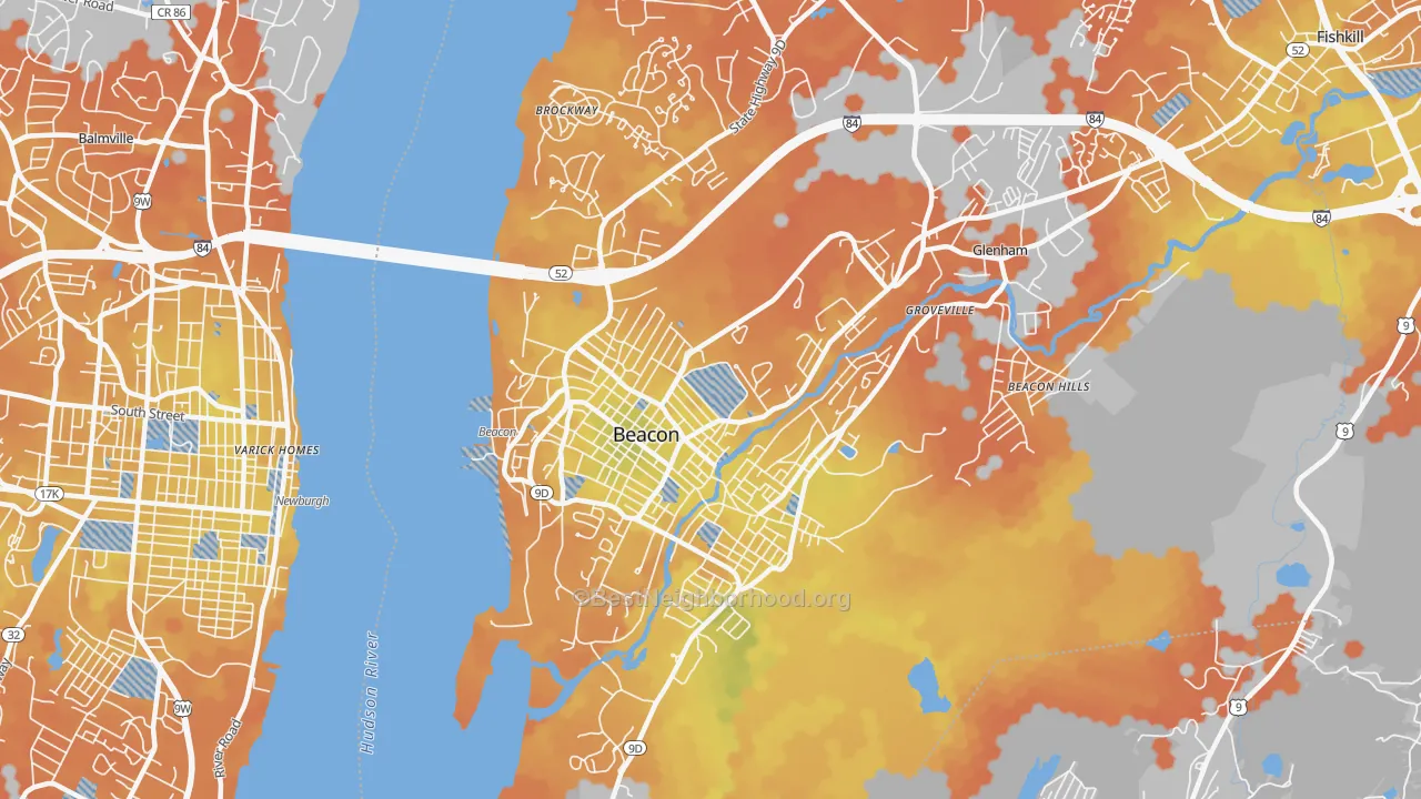 Bike Grade map of 12508, NY