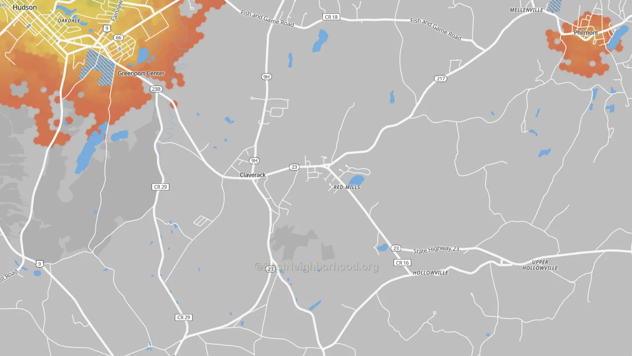 Bike Grade map of 12513, NY