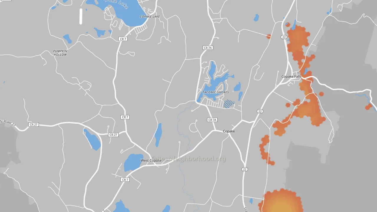 Bike Grade map of 12516, NY