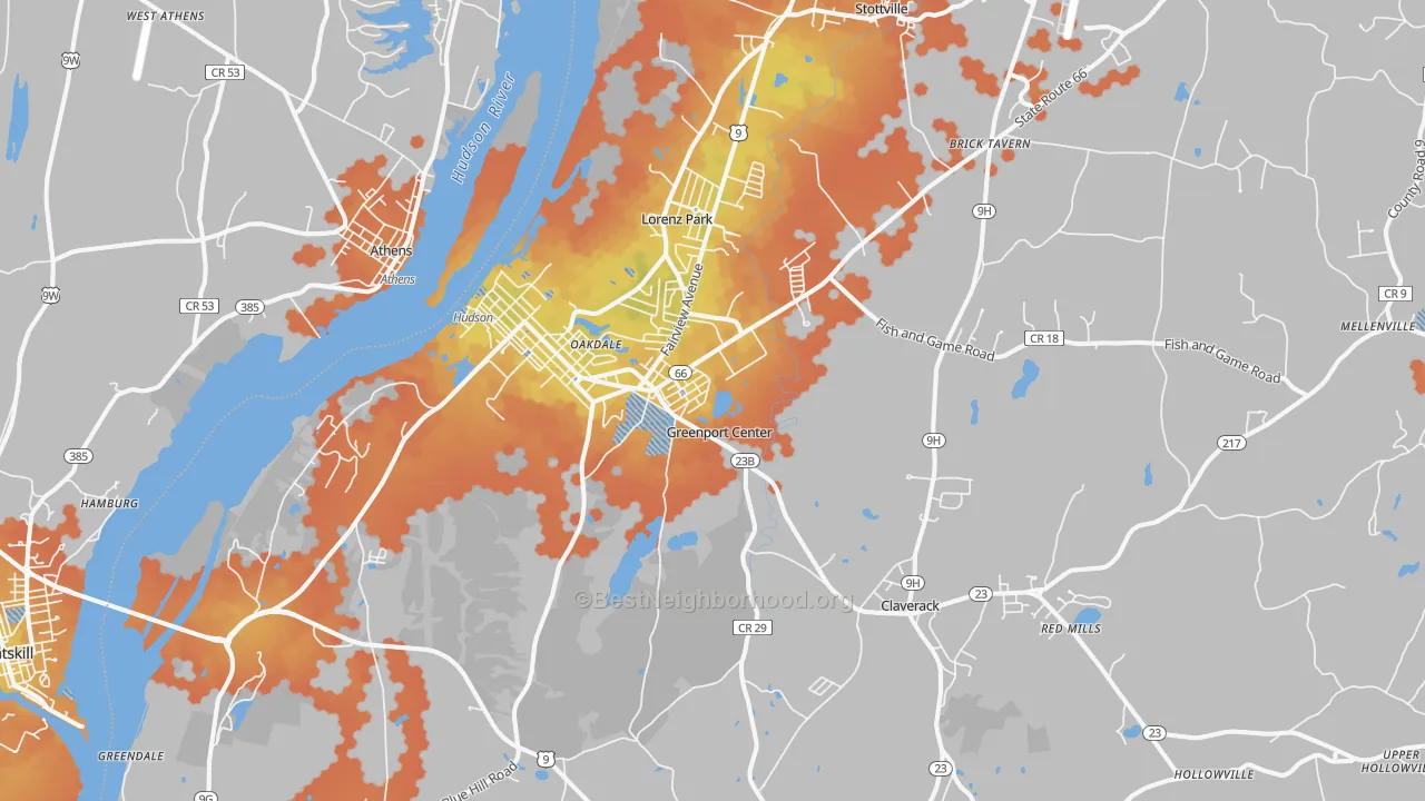 Bike Grade map of 12534, NY