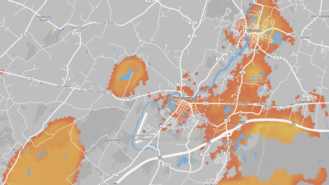Bike Grade map of 12549, NY