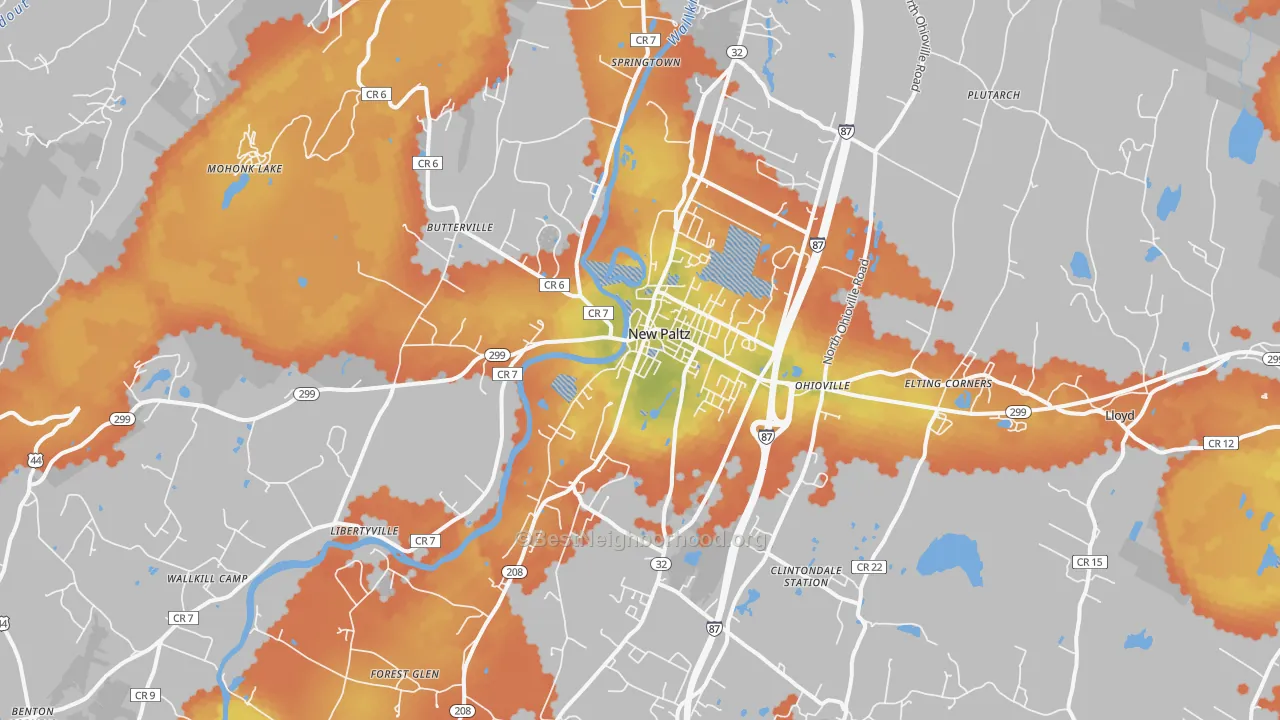 Bike Grade map of 12561, NY
