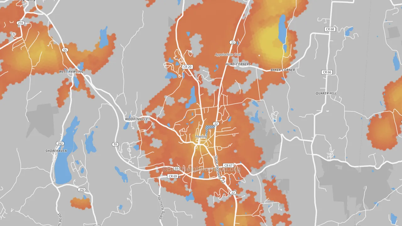 Bike Grade map of 12564, NY